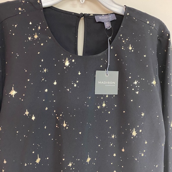 Madison Blk/Gold Starry Night Top - Picture 3 of 7